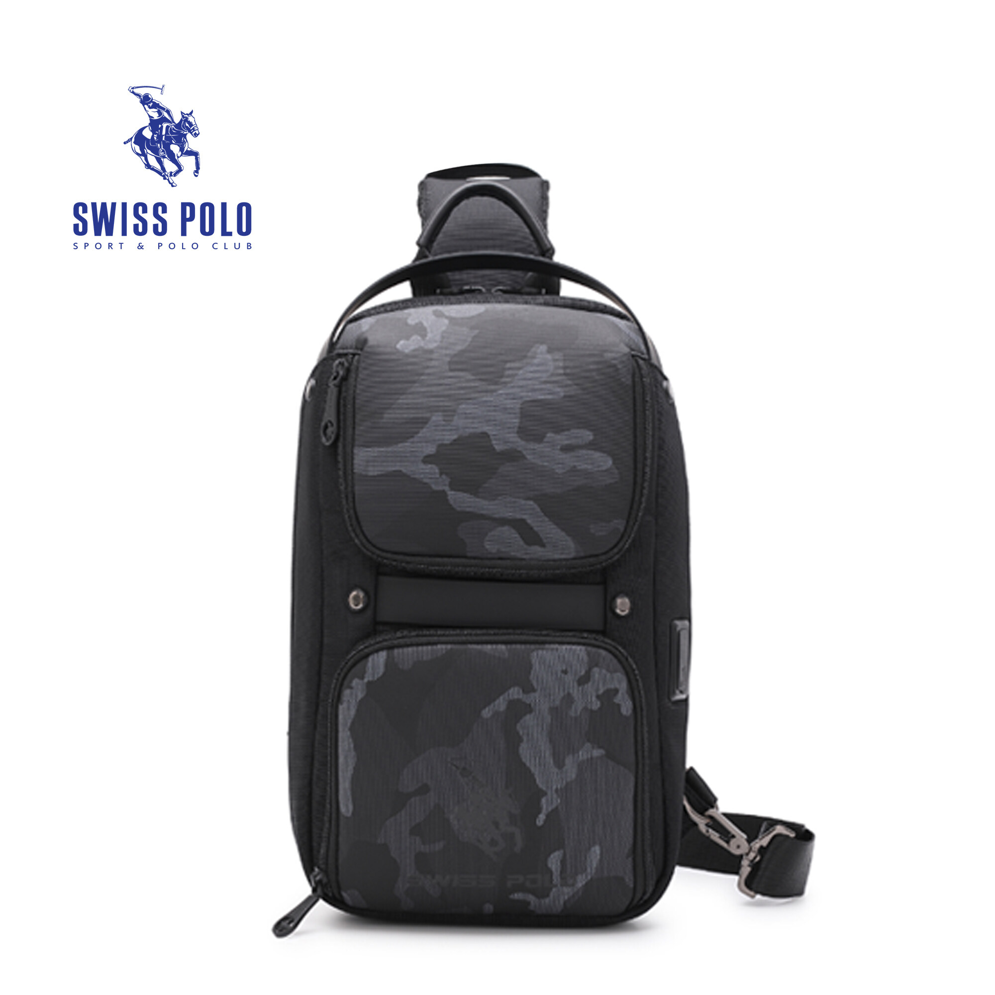 SWISS POLO Chest Bag/Sling Bag SXQ 6209 BLACK