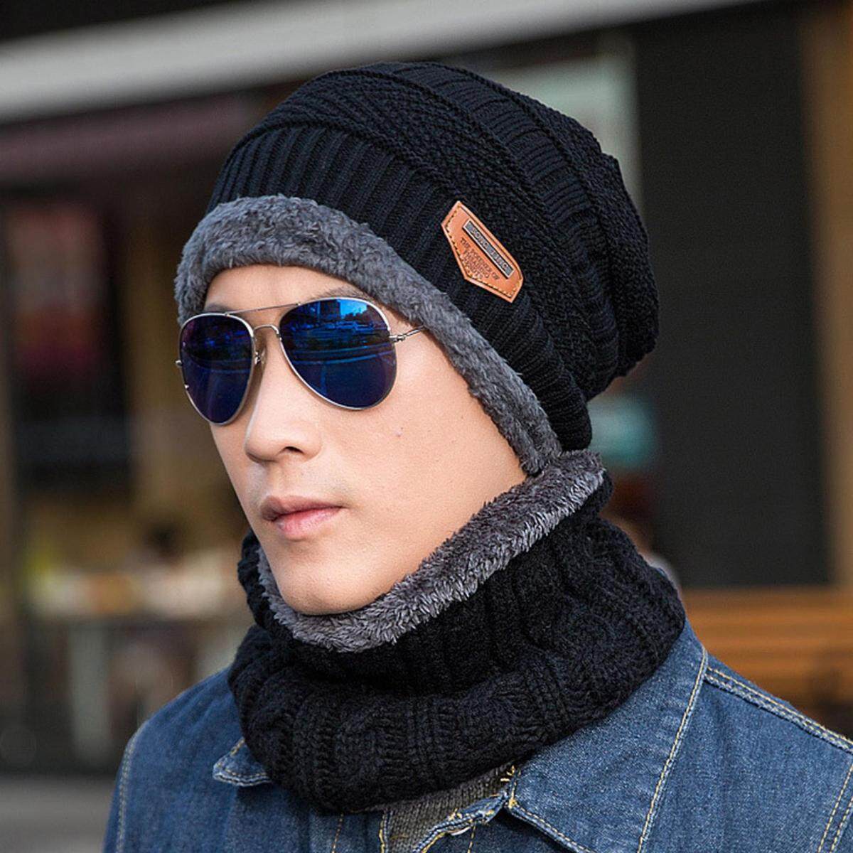 (HAT + SCARF) WJS 2pcs 2 pcs 100 Cotton Winter Hat And Scarf Knit Hat