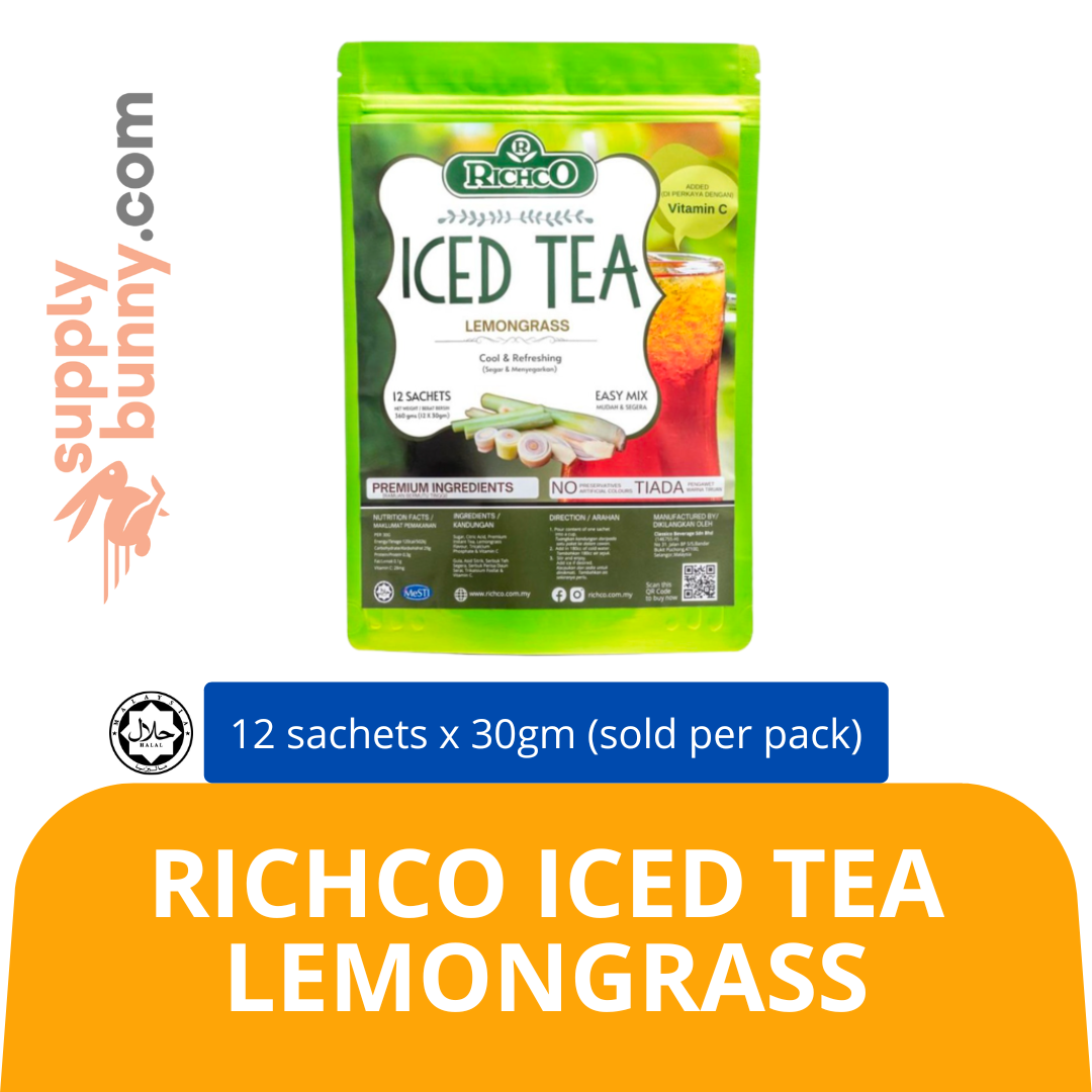 RichCo Iced Tea Lemongrass (12 sach x 30gm) (sold per pack) RichCo