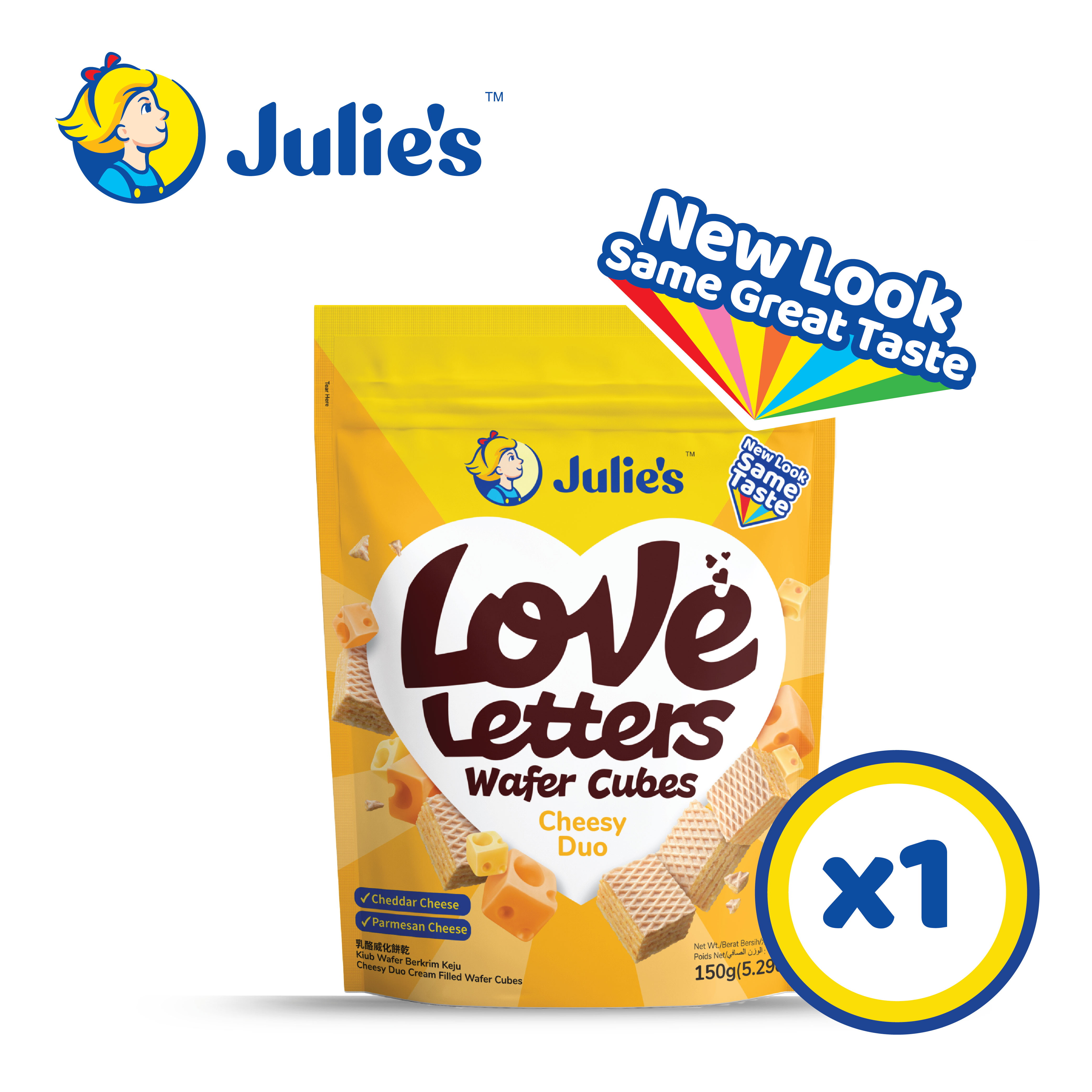 Julie's Love Letters Wafers Cheesy Duo 150g x 1 pack