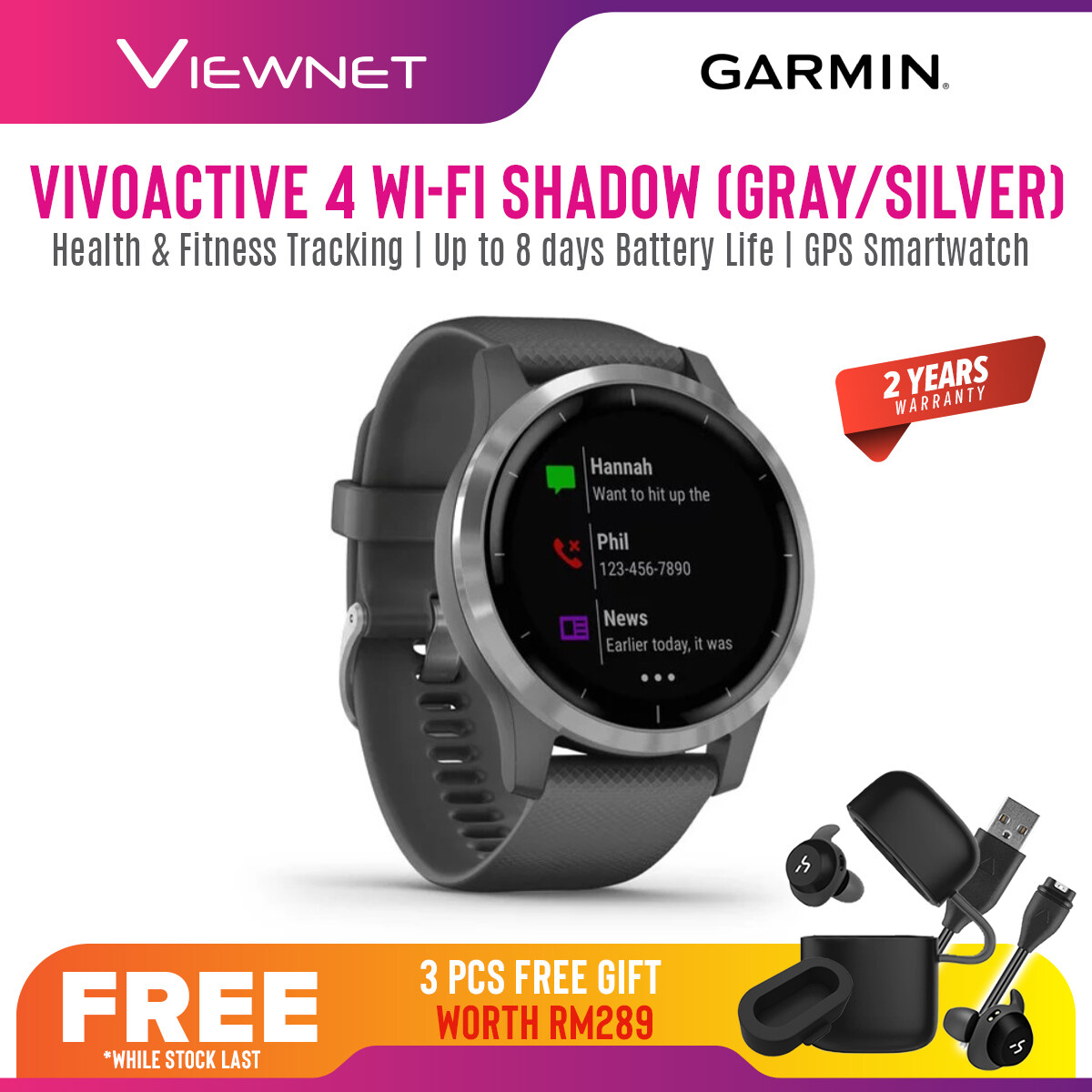 (NEW 2019) Garmin Vivoactive 4 / Vivoactive 4S GPS Smartwatch Fitness Tracker with Wrist Based Heart Rate Monitor