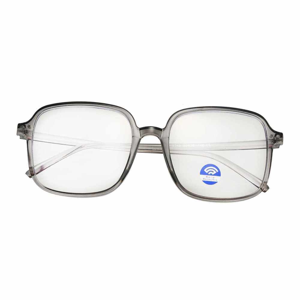 Unisex Optical Glasses Anti-blue Light Glasses Ultra Light Square Frames Spectacles Computer Glasses Fashion Flexible Eyewear Portable Reading Glasses (Grey)