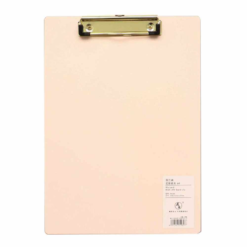A4 Plastic Clipboard Hardboard Writing Pad Profile Clip with Hanging Hole for Students School Office (C)