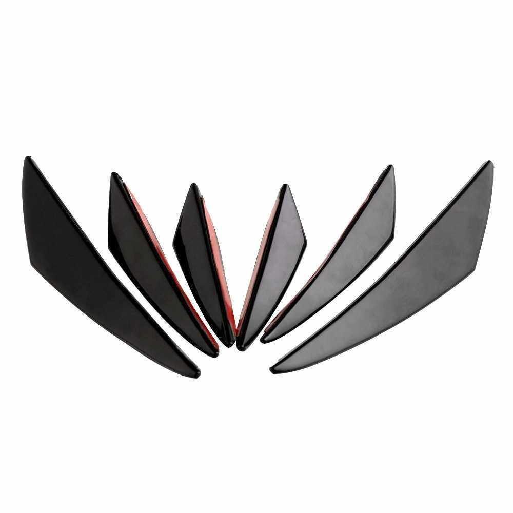 6pcs Universal ABS Carbon Fiber Style Car Front Bumper Fins Lip Canards  Splitter Trim Kit Car Body Kits Front Bumper Fin Splitter Spoiler Canard  Valence Paste Type for Repair Maintenance Decoration