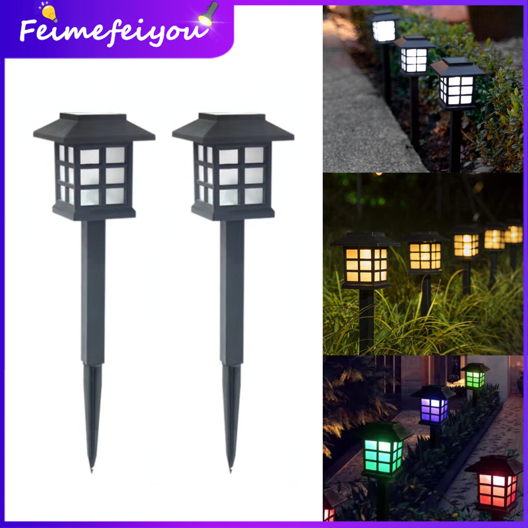 2 PCS LED Solar Garden lawn lights Outdoor Lamp waterproof Auto ON/OFF for Courtyard Yard Path Lawn with 600mAh Rechargeable Battery