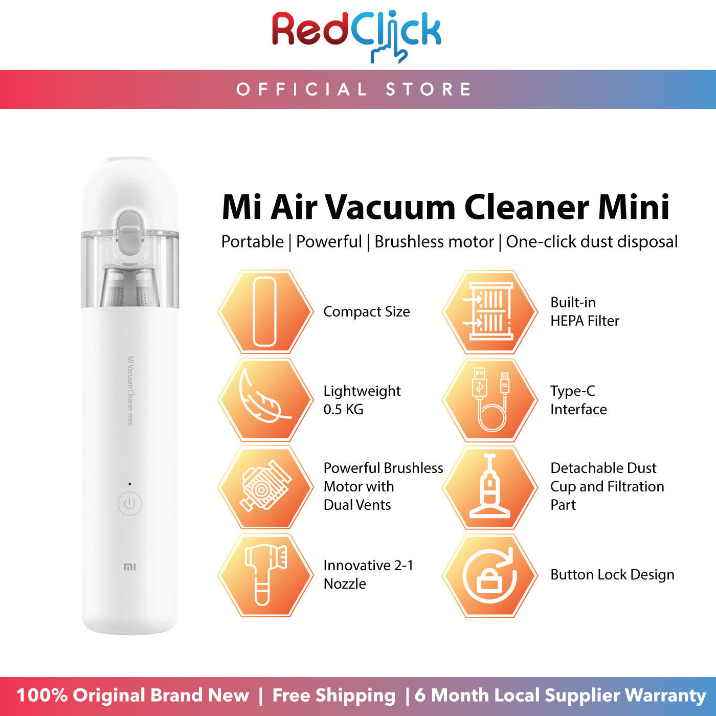 Xiaomi Mi Vacuum Cleaner Mini One-click Dust Disposal Powerful Brushless Motor Vacuum