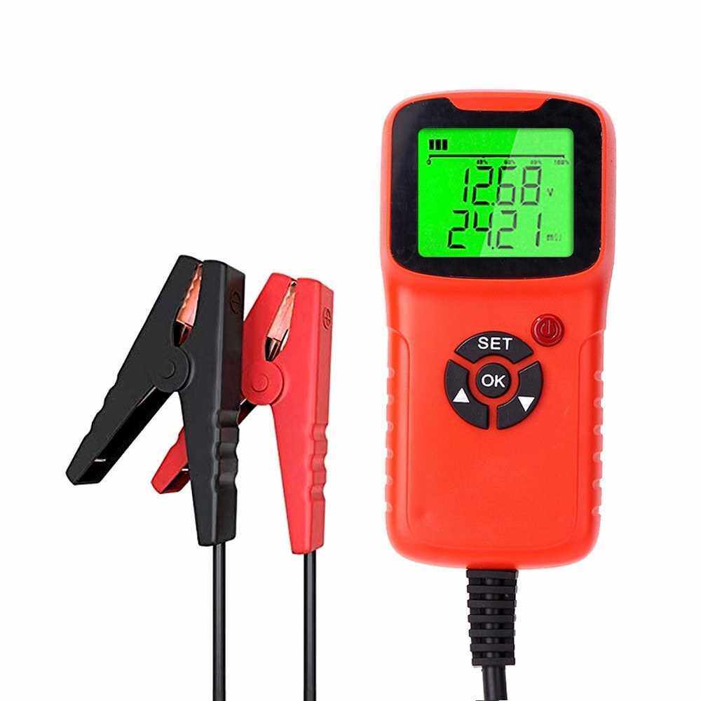 Car Battery Charger Tester Analyzer 12V 2000CCA Battery Voltage Test Charge Circuit Charge Tester Automatic Diagnosis (Red)