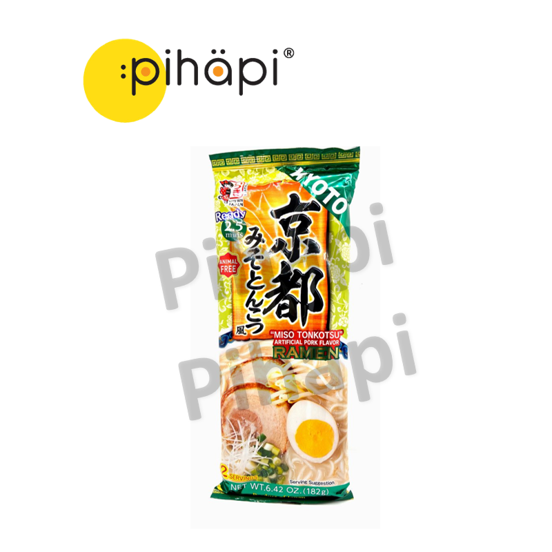[IMPORTED FROM JAPAN] 176g ITSUKI Vegan / Vegetarian Miso Tonkotsu Ramen Noodles (2 Serving/pack) | 【日本进口】2人份日本无动物成分五木京都味噌豚骨素食拉面