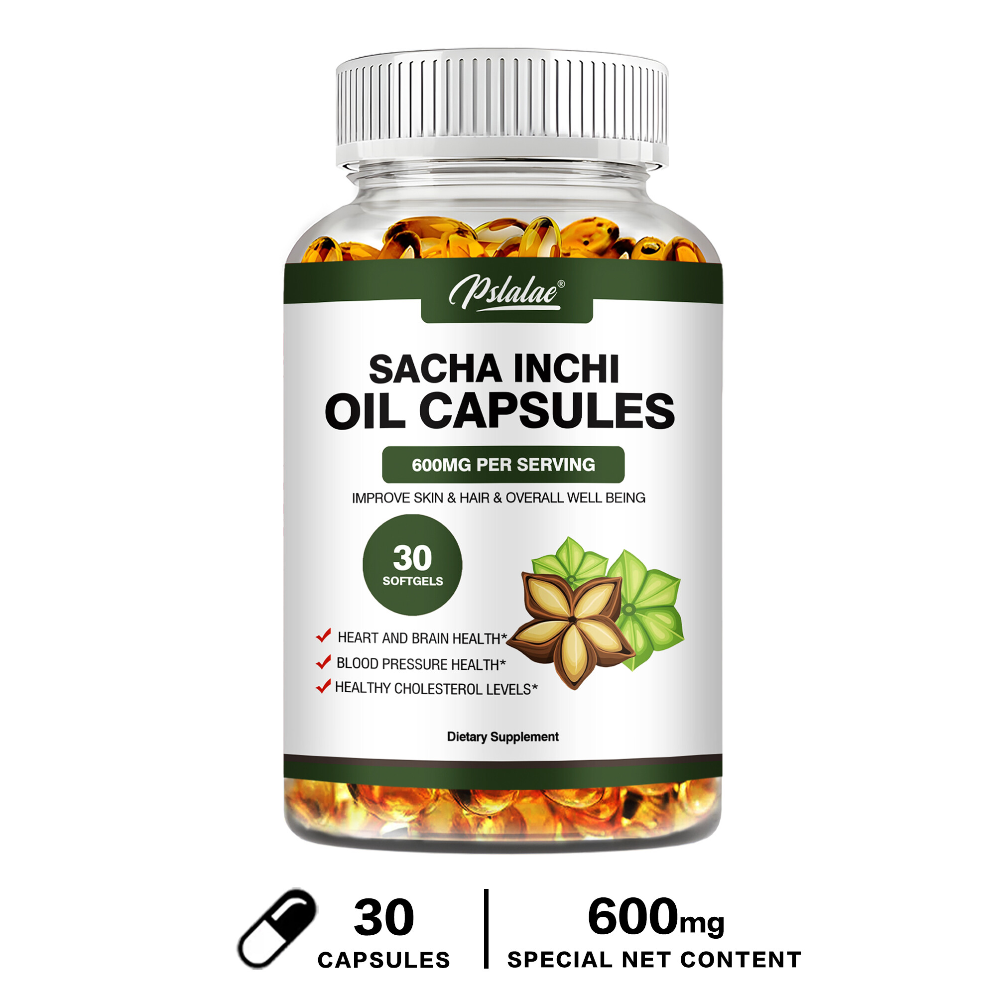 Dầu Inca Inchi 600mg giàu axit béo thiết yếu Omega 3 6 & 9 120 viên nang