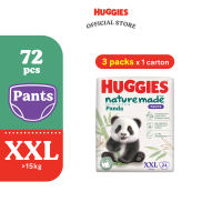 Huggies Naturemade Panda Pants Diapers M56 / L42 / XL36 / XXL24 (3 Packs) - Super Premium Baby Diaper with Bamboo Fiber