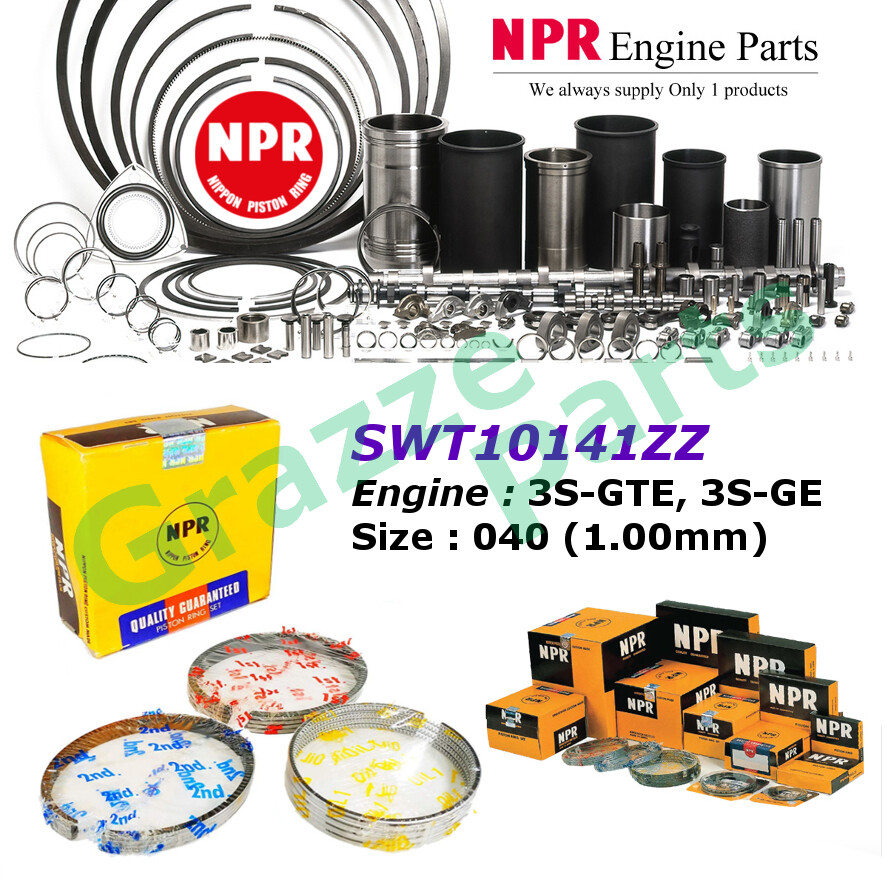 NPR Piston Ring Set 040 (1.00mm) SWT10141ZZ for Toyota Celica 2000GT ST182 ST183 ST202 MR2 Coupe SW2