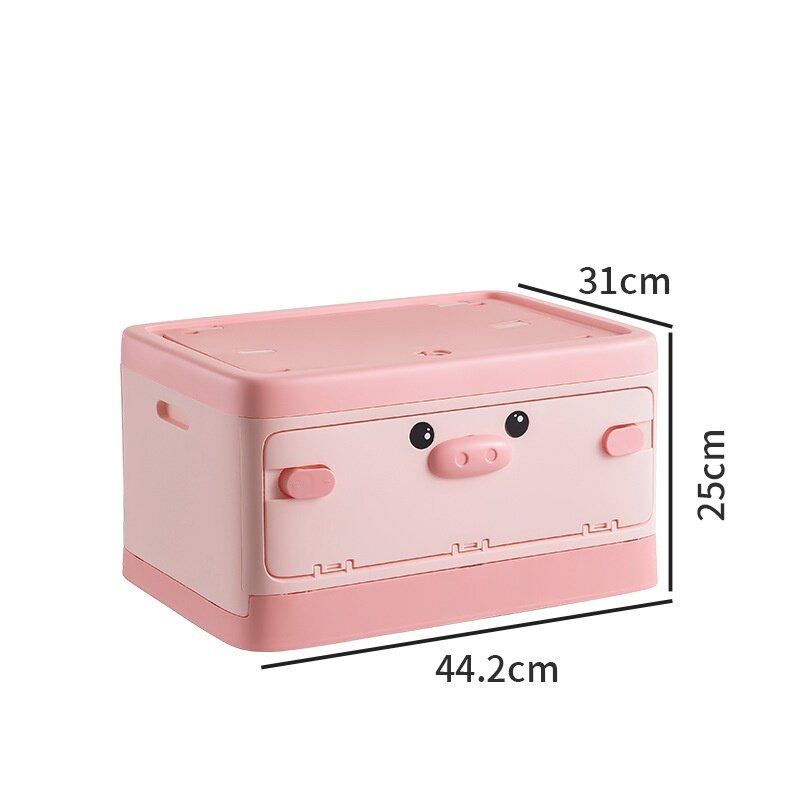 ROAM Furniture Foldable 2 Side Opening Storage Box Children Stackable Storage Cabinet Kota Plastic murah with Pulley