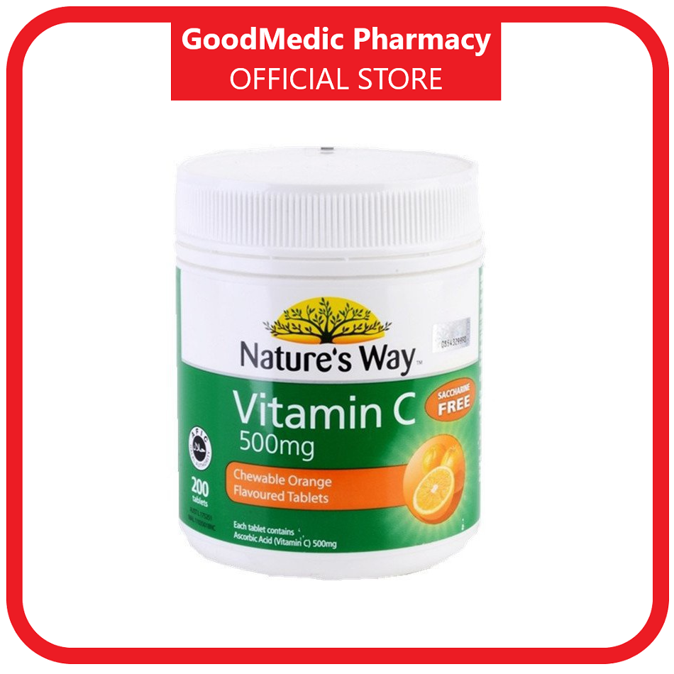 Nature’s Way Vitamin C 500Mg Tablets Bottle of 200 (Exp 09/2023)