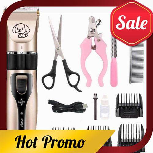 [Ready Stock] Pet Shaver Professional Dog Hair Clipper Teddy Cat Hair Trimming Tool Electric Hair Clipper Pet Products Shave Foot Hair Golden ordinary USB (Gold)