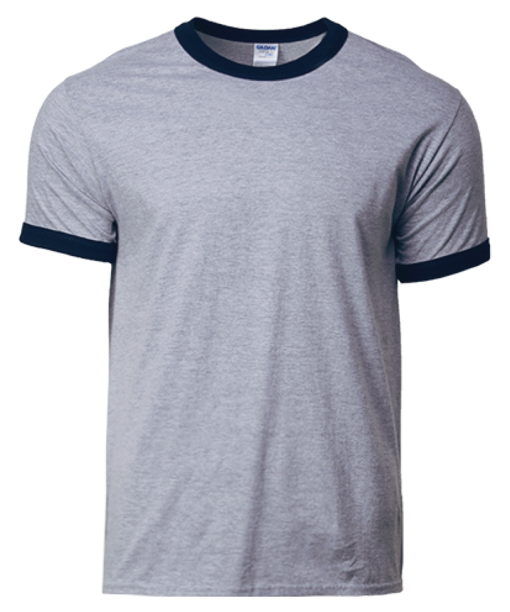 GILDAN Premium Cotton Ringer 76600 180GSM Cotton Unisex T-Shirt Best Men Women Plain Round Neck Premium Cotton T-Shirt WHITE(NAVY)/CAROLINABLUE(NAVY)/SPORTGREY(NAVY)/SPORTGREY(BLACK)/WHITE(RED)/SPORTGREY(RED)/WHITE(ROYAL)