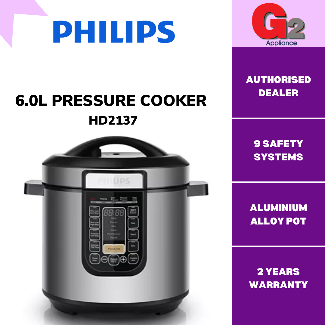 PHILIPS PRESSURE COOKER 6.0L HD-2137-WARRANTY BY PHILIPS MALAYSIA