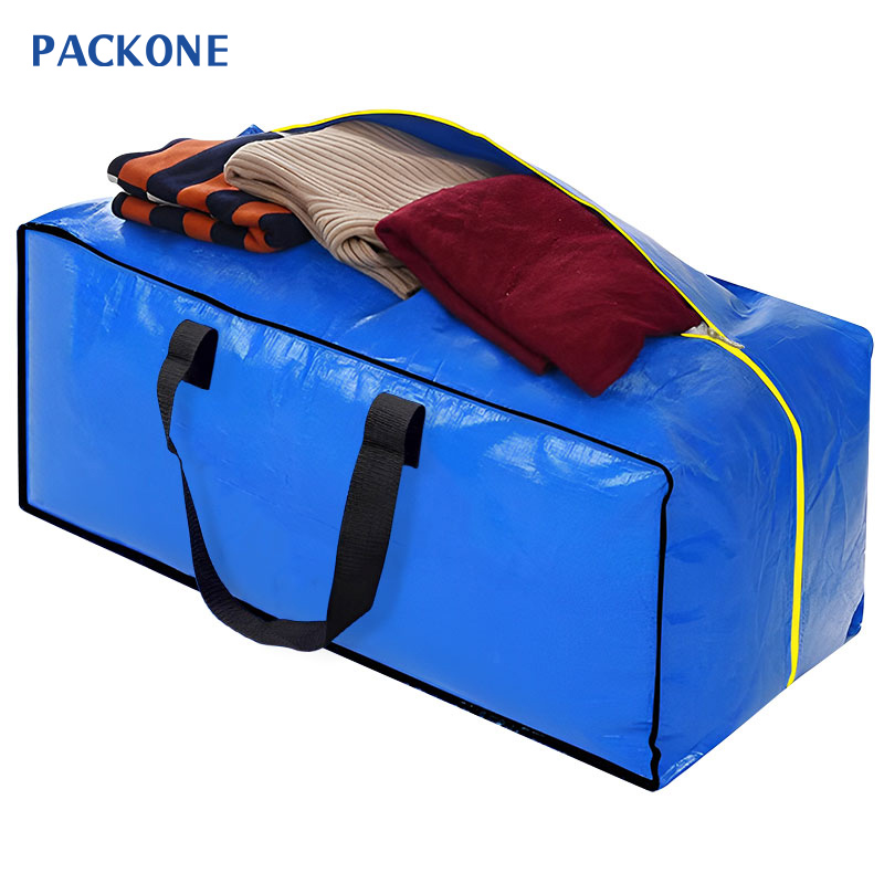 PACKONE 🔥Beg Besar Baik Kampung 86L Extra Large Moving Bag With Strong Zippers Blue Storage Bag For Clothes Moving Traveling