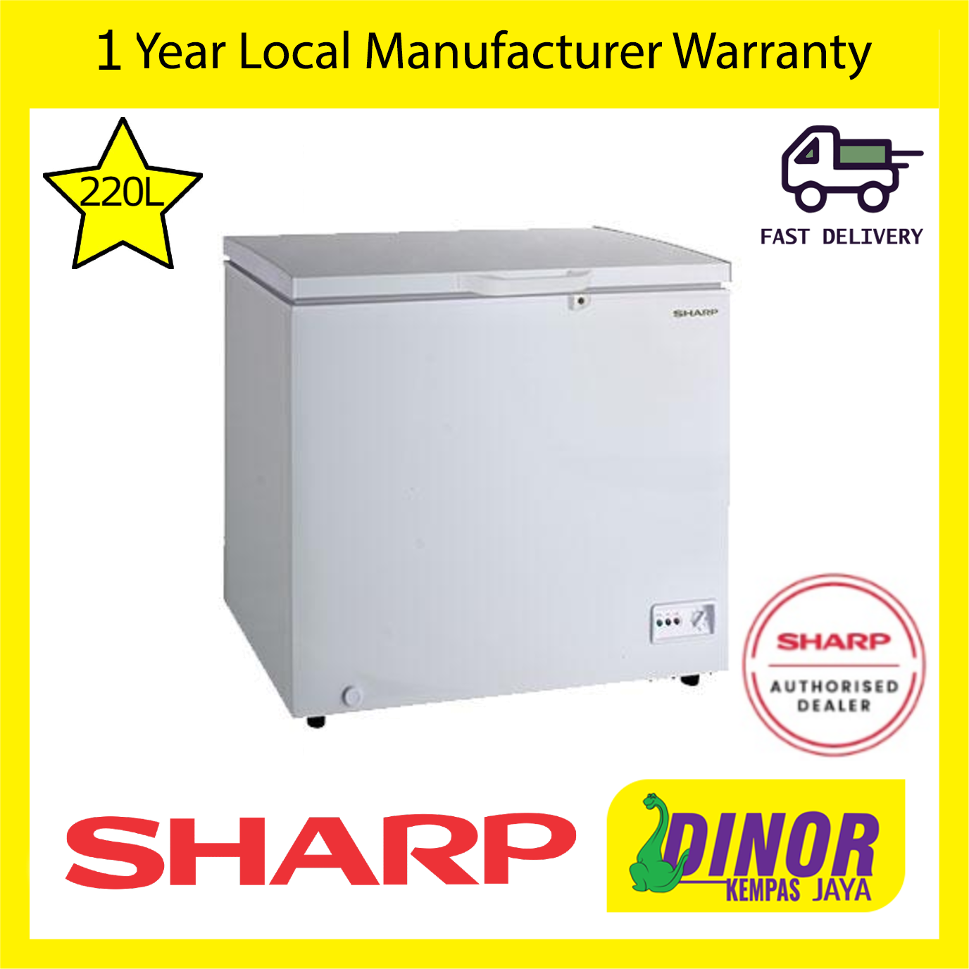 Sharp 220l Chest Freezer SJC218 / SJC-218