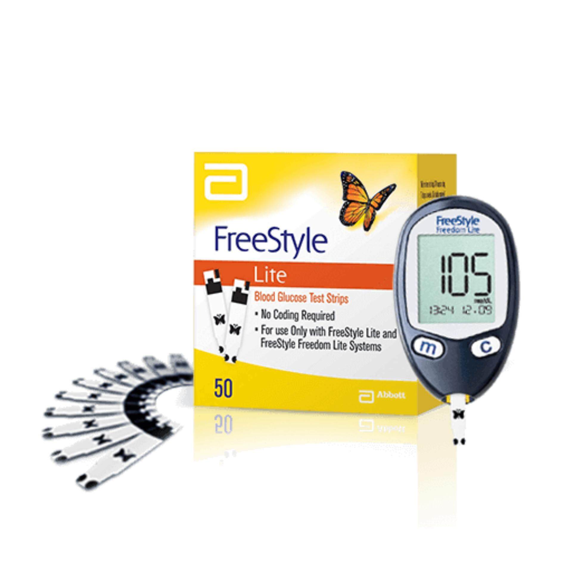 Abbott FreeStyle Freedom Lite Blood Glucose Monitoring System with 50 ...