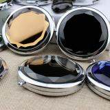 Fashion Mini Stainless Travel Compact Pocket Crystal Folding Makeup Mirror Black June 2018 - 2 Fashion Mini Stainless Travel Compact Pocket Crystal Folding Makeup Mirror Black - 2
