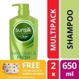 Sunsilk Lively Clean and Fresh Shampoo 650 ml x 2 FREE Limited Edition Sunsilk Washbag