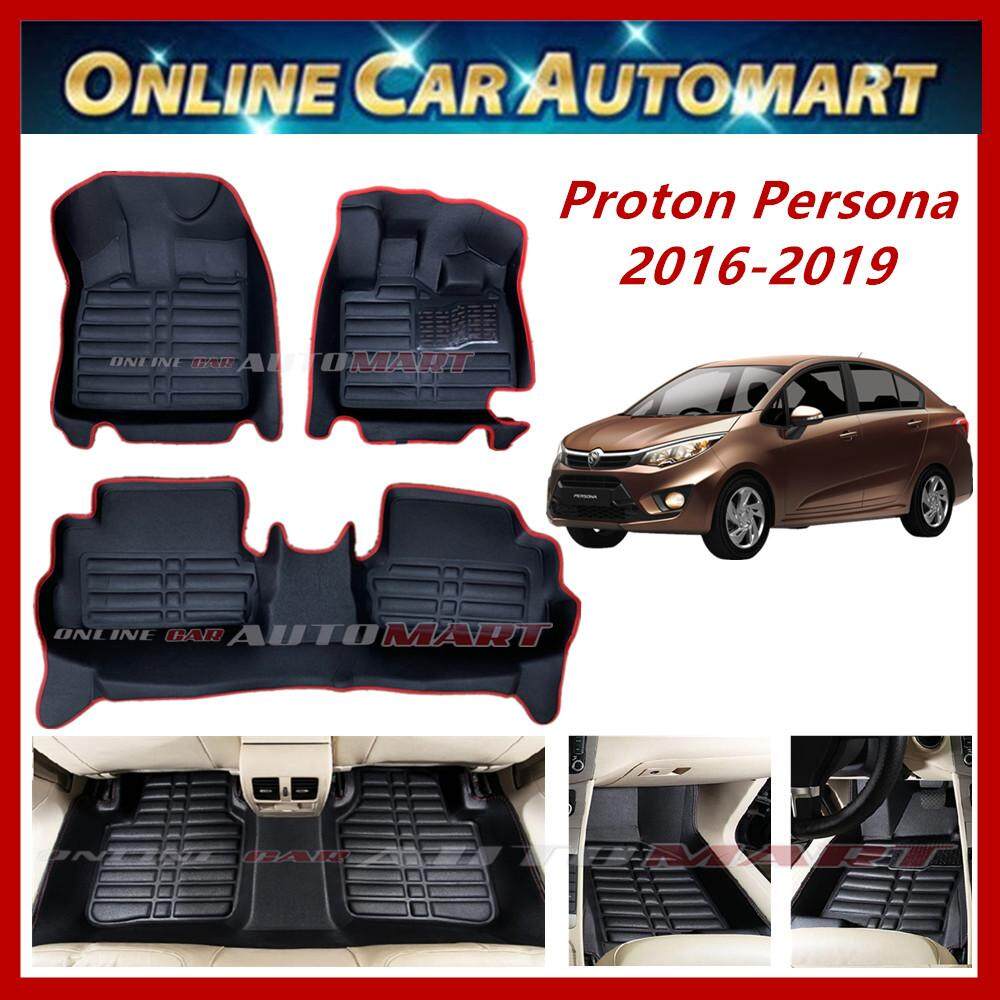 Proton Persona(P2-21A)(2016-Present)(5D OEM car floor mat/ carpet Anti Slip (Blk/Red) (5 Seater)