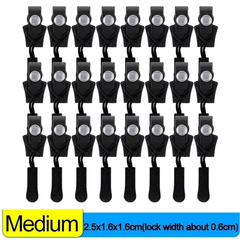 Ready Stock 48Pcs Detachable Zipper Pullers Universal Instant Zipper Head Metal Nylon Zipper Repair Kits For DIY Bags Jackets Clothes Accessories
