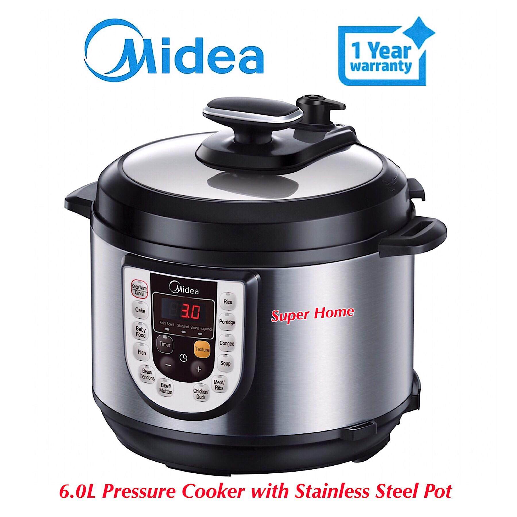Midea Pressure Cooker MY-12LS605A (6.0L) Pressure Cooker with Stainless Steel Inner Pot