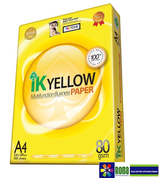 IK Yellow Paper A4 Paper 80gsm / Kertas IK - 500sheets / Ream AND Budget Pack 250 Sheets