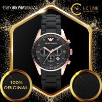 [Authentic] Emporio Armani Tazio Chronograph Black Dial Silicon Men Watch Jam Tangan Lelaki AR5905