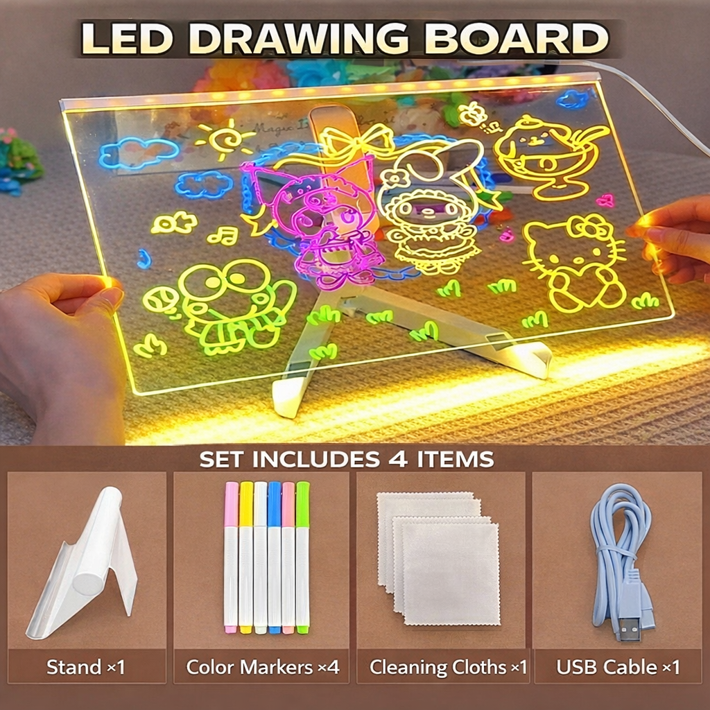 NIKO Kids LED Drawing Board Glow Art Pad Reusable Writing Tablet Creative Painting Toys Educational Toys For Kids Gifts