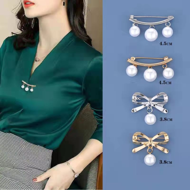 Nơ trâm cài cho nơ phụ nữ Trâm Pin Mặt dây ngọc trai giả tua trâm cài trang sức thời trang phụ kiện mùa đông