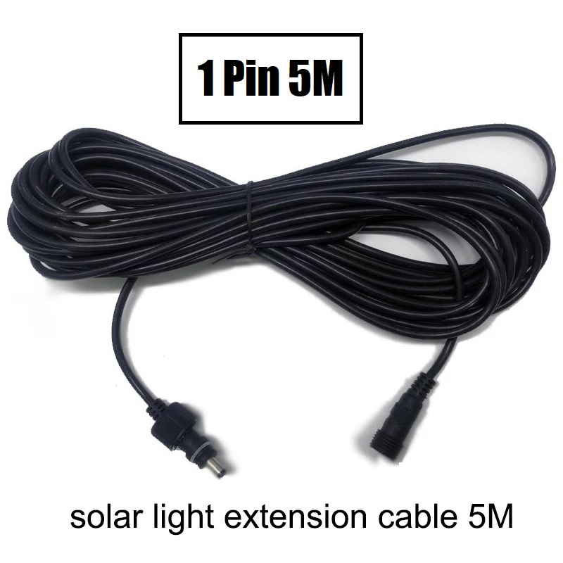🌻 Local Stock 🌻 Hot Sale LED Solar Light Extension Cable 5 Meter Connector Waterproof Power Cord Male Female Lamp Pelita