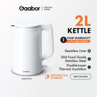 Gaabor 2L Stainless Steel Electric Kettle 1500W with Fast Boil & Safety Cut-Off System EK20M-WH01A