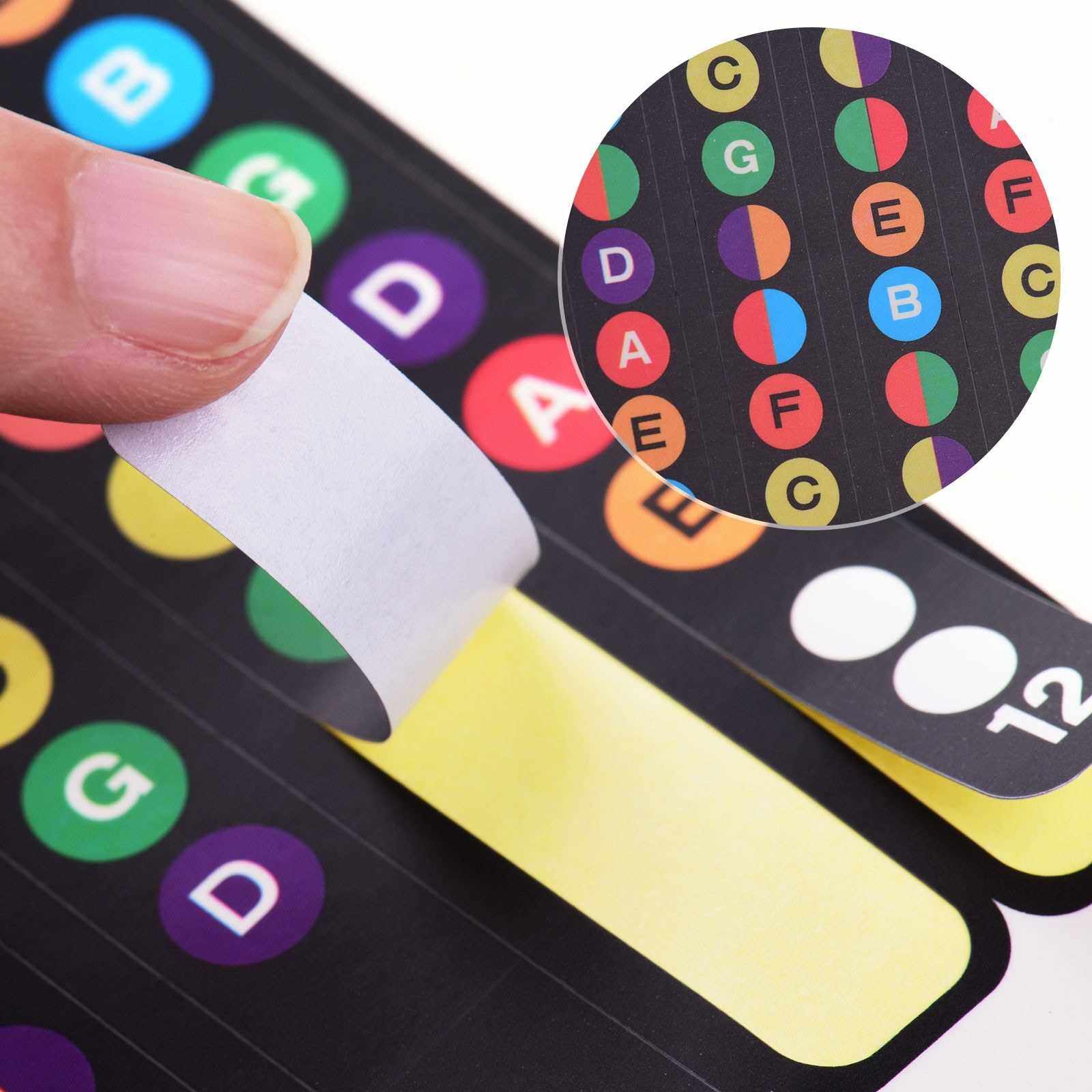 Guitar Fretboard Stickers Colorful Fingerboard Sticker Note Decals for