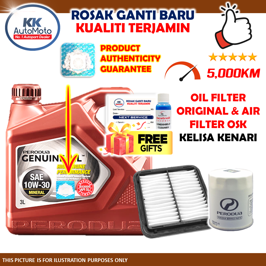 Perodua Kenari Kelisa Minyak Hitam Mineral 10W30 10W30 3L Engine Oil