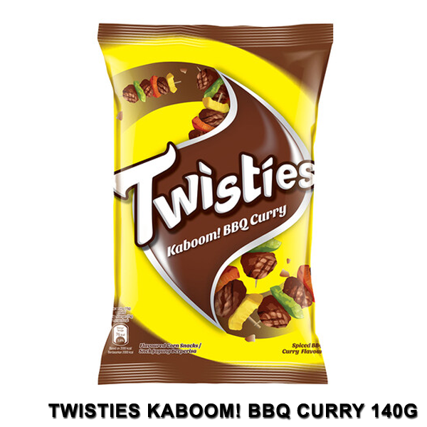 TWISTIES Kaboom! BBQ Curry Corn Snacks - 140g