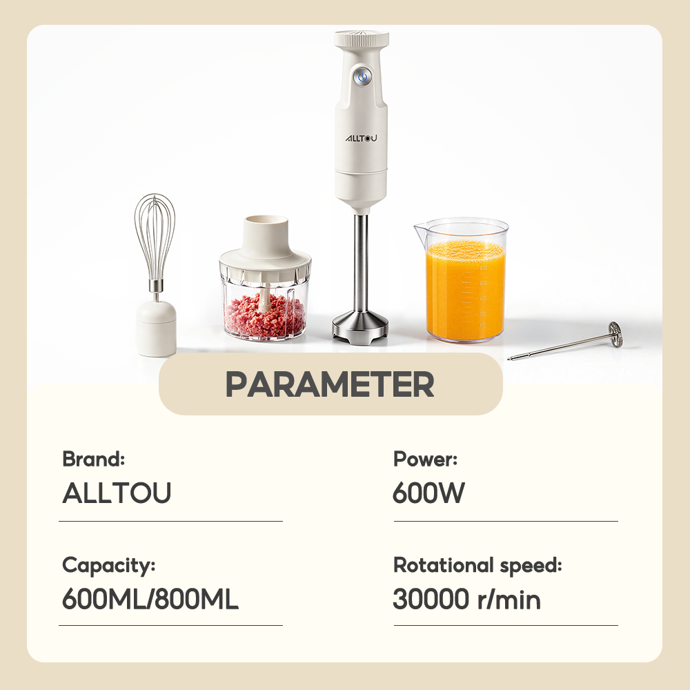 ALLTOU 5-IN-1 Hand Blender Multifunction Hand Blender 600W High Power Chopper Food Processor 1000ML Baby Food Juicer 搅拌器
