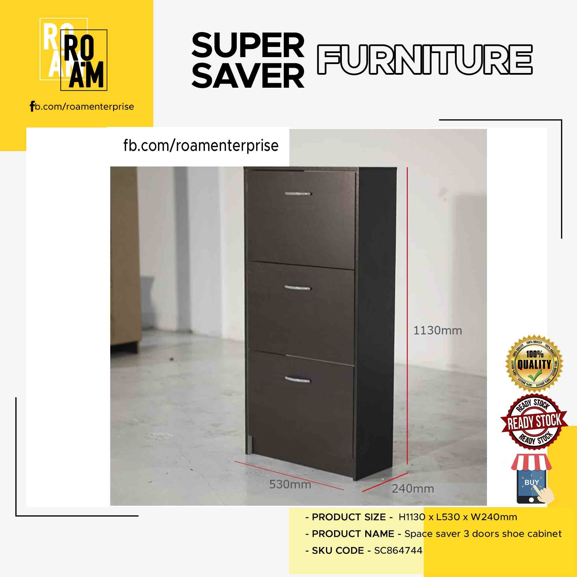 PHILIP SPACE SAVER 3 DOORS SHOE CABINET SC864744 - 3 color