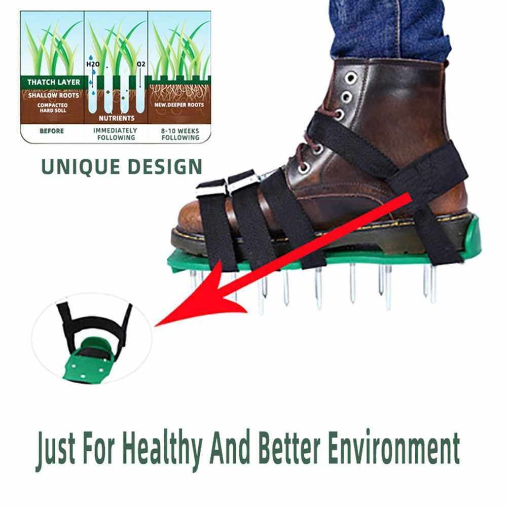 Lawn Aerator Shoes 2 Adjustable Straps Heavy Duty Spiked Sandals Shoes ...