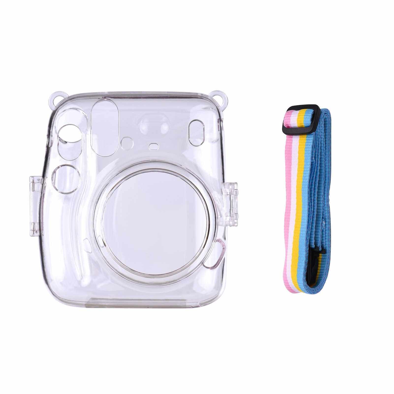 People's Choice Instant Camera Transparent Protection Case with Rainbow Lanyard Replacement for Fujifilm Instax Mini 11 (1)