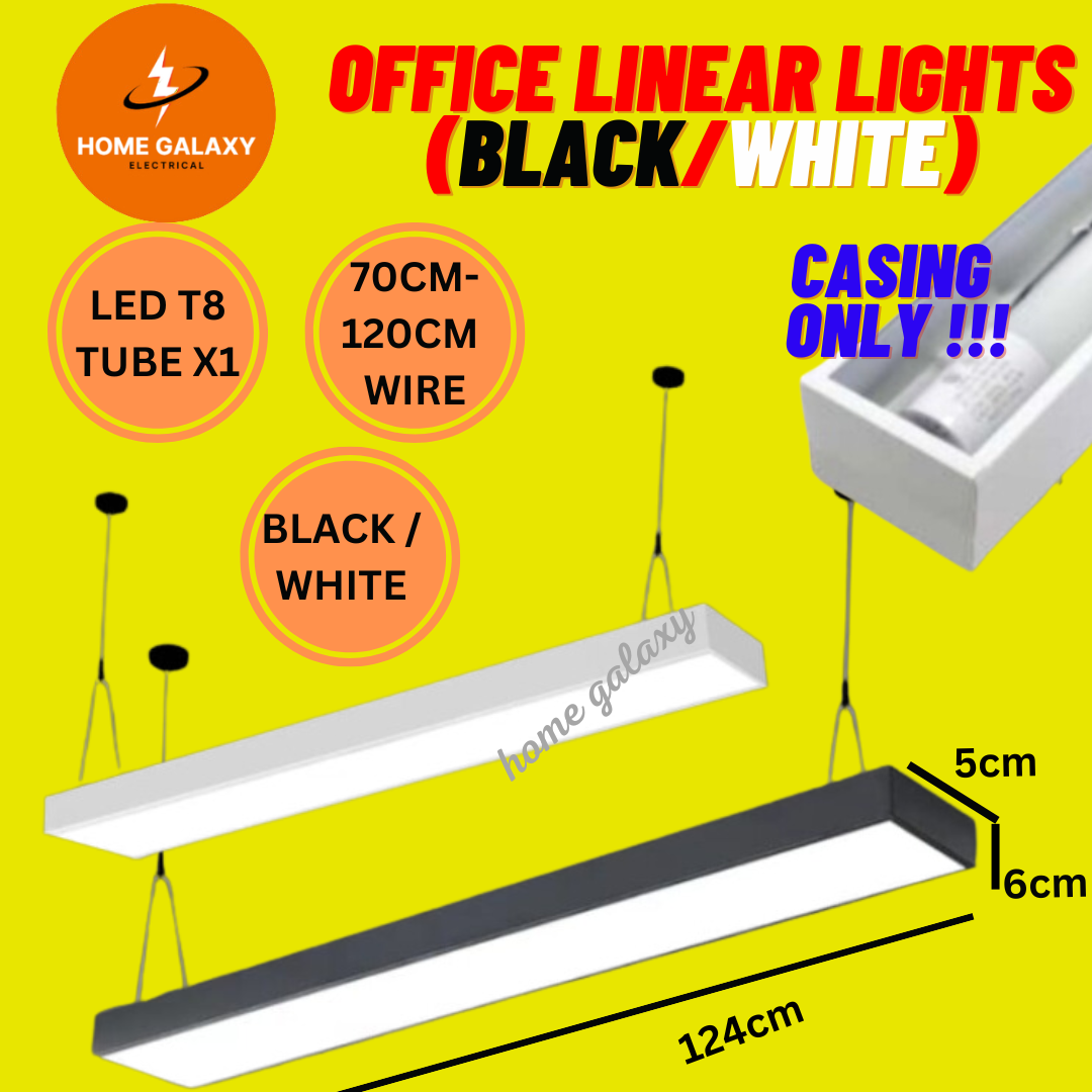 (Office Pendant Light) 4FT LEDT8 Linear Light Casing Kalimantang Tube Fitting Ceiling Wall Lighting Lampu Panjang Siling