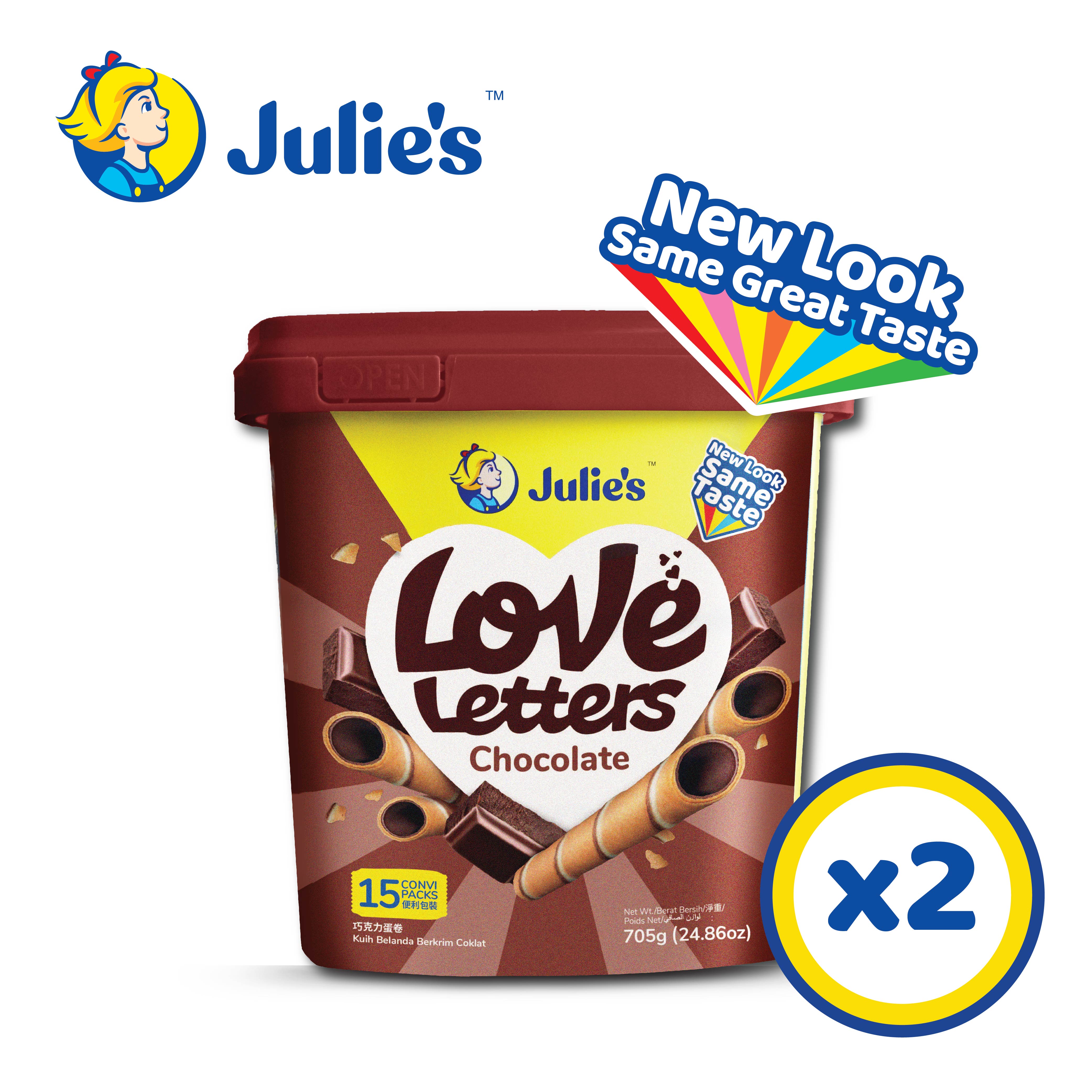 Julie\'s Love Letters Chocolate 705g x 2 tubs