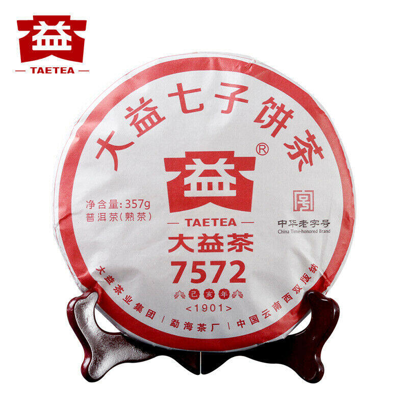 7572 Menghai Dayi Puer Tea Cake TAETEA Pu-erh China Yunnan Pu'er 2019 357g Ripe ราคา 1,250 บาท*ส่งฟรี
