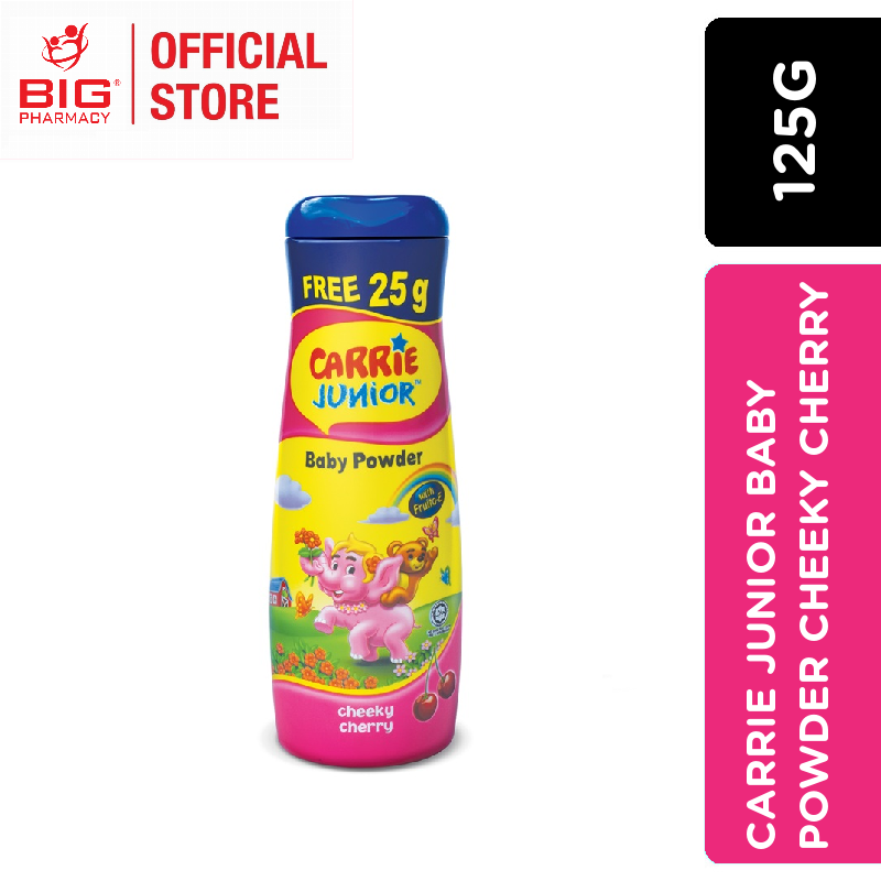 CARRIE JUNIOR BABY POWDER 125G ( CHEEKY CHERRY / GROOVY GRAPEBERRY )