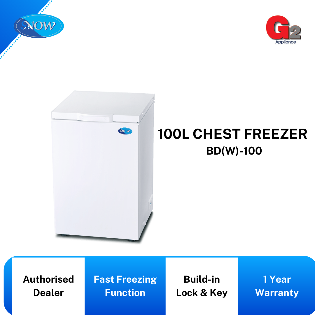 SNOW (READY STOCK ) CHEST FREEZER 100L BD-W100 - SNOW MALAYSIA WARRANTY