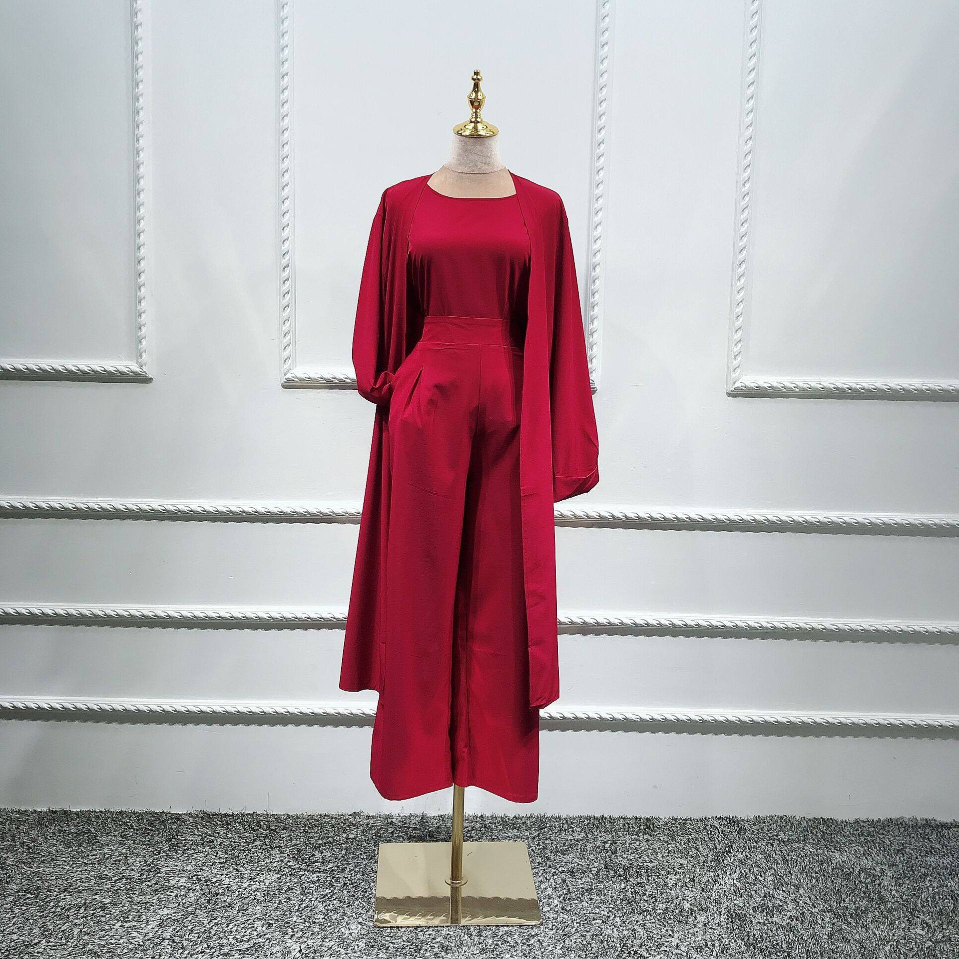 New Collection Yiyi Fashion Women Clothes Sets 3 Pcs Set Jacket+ Blouse +pant Abaya Turkish Kimono Tops Pants Muslim Dress Cardigan Robe Dubai Caftan Kaftan Islamic Clothing Abaya Arab Clothing Terbaik New Collection Yiyi Fashion Women Clothes Sets 3 Pcs Set Jacket+ Blouse +pant Abaya Turkish Kimono Tops Pants Muslim Dress Cardigan Robe Dubai Caftan Kaftan Islamic Clothing Abaya Arab Clothing Terbaik