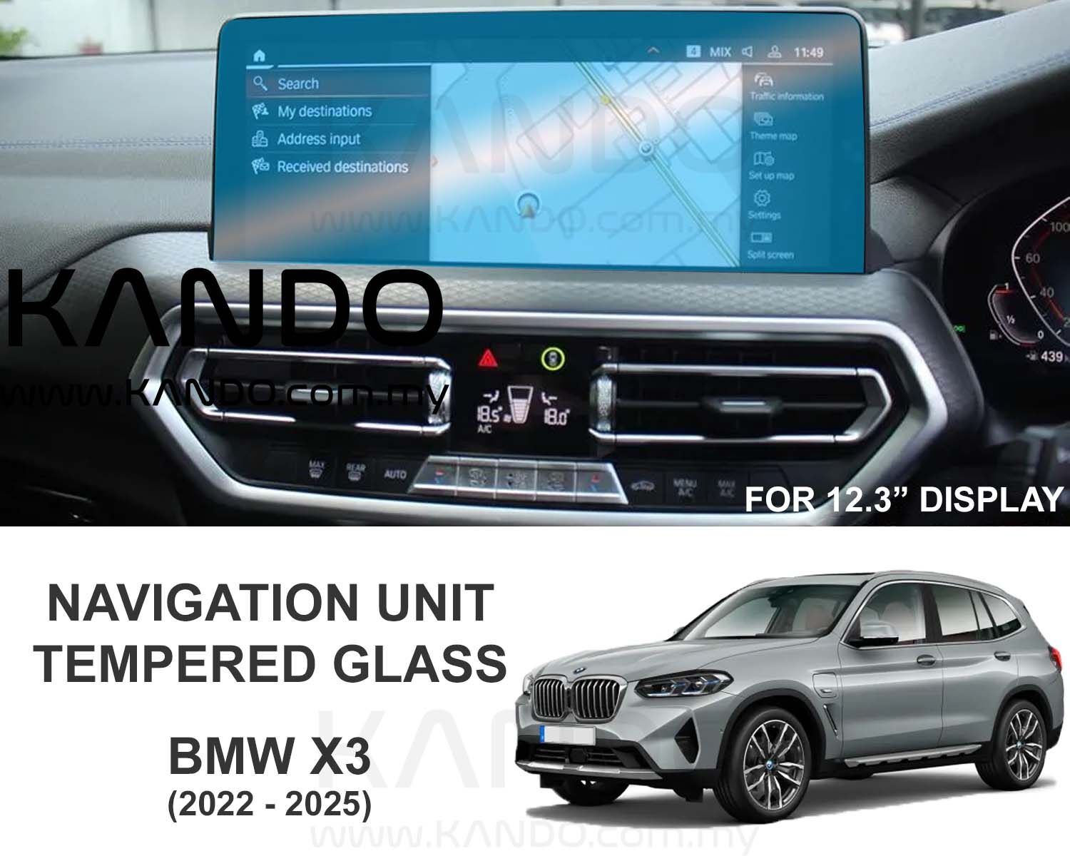 BMW X3 Tempered Glass Protector BMW G01 X3 LCI Tempered Glass Protector BMW G01 X3 Tempered Glass Protector BMW X3 Screen Protector