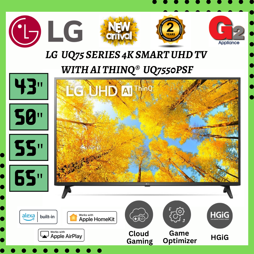 LG [New Arrivals + Authorised Dealer] [43"/50"/55"/65"] UQ75 Series 4K