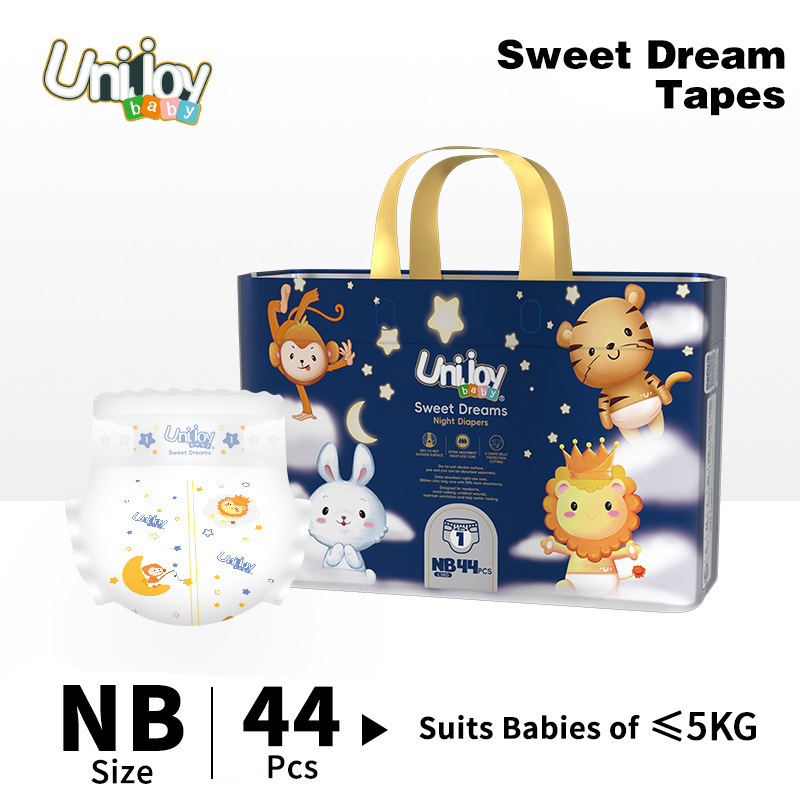 UNIJOY Baby Night Use Diapers pants and tape Extra absorbent Ultra soft Fit NB-4XL lampin with Freebie